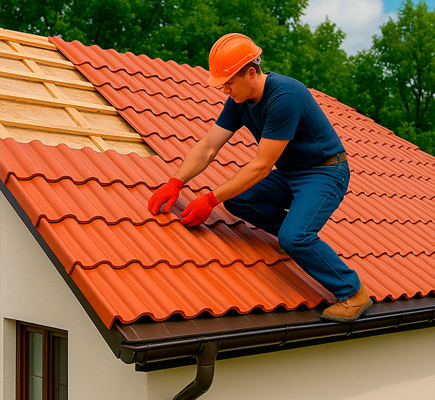 Кровля из керамической черепицы в Пскове