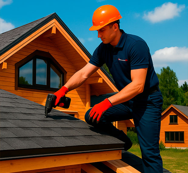 Монтаж кровли из мягкой черепицы в Пскове