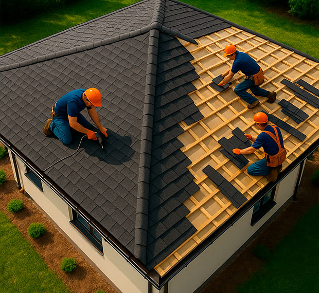 Монтаж четырехскатной крыши в Пскове