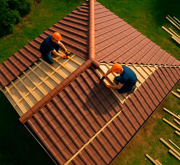 Монтаж 2-скатной крыши в Пскове